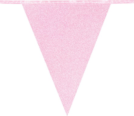 Boland - Kartonnen vlaggenlijn Glitter lichtroze - Glitter & Glamour - Glitter - Glamour - Feestversiering - Babyshower