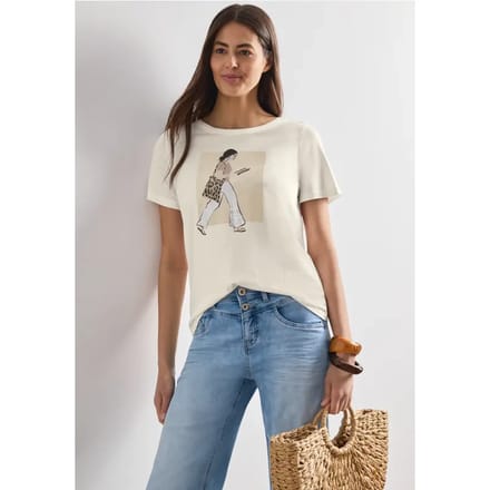 Shirt met ronde hals en frontprint