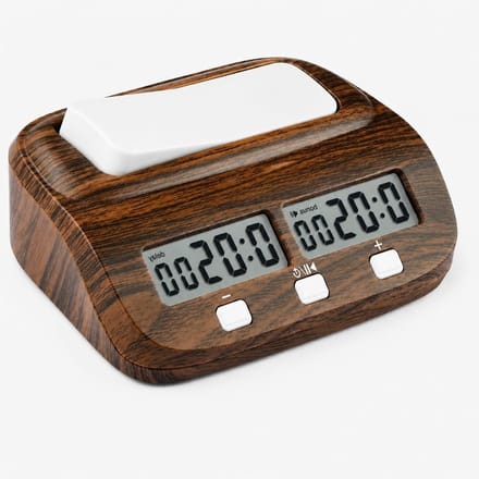 Digitale Schaakklok met Vertraging en Bonusfunctie voor Bordspellen - Houtlook Timer voor Professionele Spelers