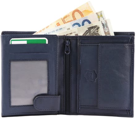 Excellanc heren portemonnee leer Billfold Blauw
