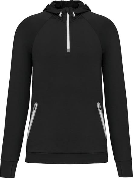 PROACT® Unisex sportsweater Met Capuchon En Halsrits PA360 - Black - M