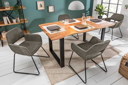 Design stoel MUSTANG antiek taupe microvezel met armleuning - 40420