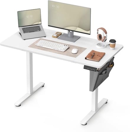 Bureau - Elektrisch - Bureau Organizer - In hoogte Verstelbaar Bureau - 60x120 x (72-120) cm - Wit