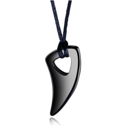 Wolfstand Halsketting Titanium Staal Hanger Peng Chaoren Hoorn Hanger black