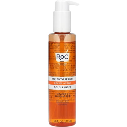 RoC, Multi Correxion, Nettoyant Gel Revive Plus Éclat, à la Vitamine C, 6 fl oz (177 ml) orange