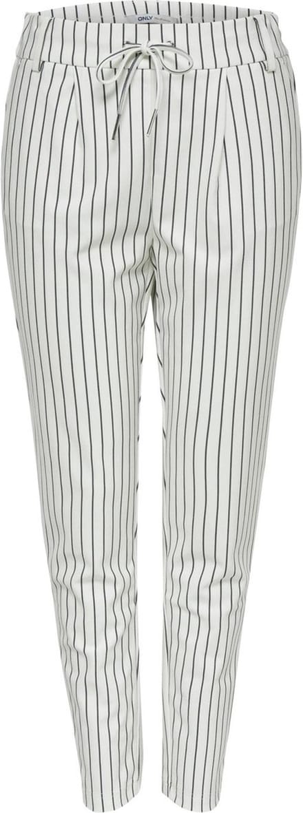 Only Broek Onlpoptrash Easy Rush Stripe Pnt No 15176615 Cloud Dancer/black Dames Maat - W25 X L34