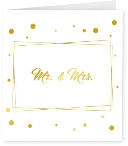 Gold white cards - Mr & Mrs