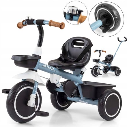 Milly Mally Axel Loopfiets 2-in-1 met Duwstang - Denim Blauw