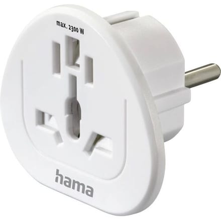 Hama Traveladapter Type E/F Universal World-EU White