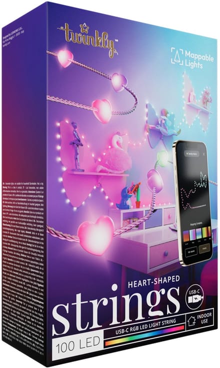 Twinkly Strings USB-C Hearts Slimme snoerverlichting Wi-Fi/Bluetooth