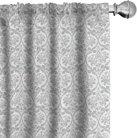 ABAKUHAUS Damast-Grijs Voorhangen – 2x75x225 cm – microvezel, bedrukt