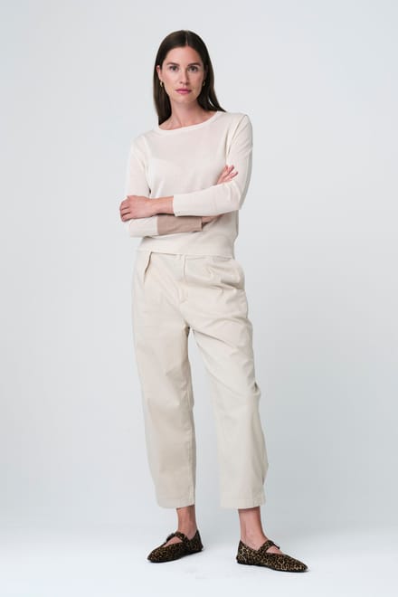 Fine Viscose Pullover 26032 | Ecru - Ecru / S