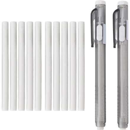 Ensemble de 2 stylos gommes rétractables et recharges white
