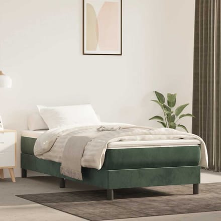 vidaXL - Pocketveringmatras - medium - 80x210x20 - cm - fluweel - donkergroen