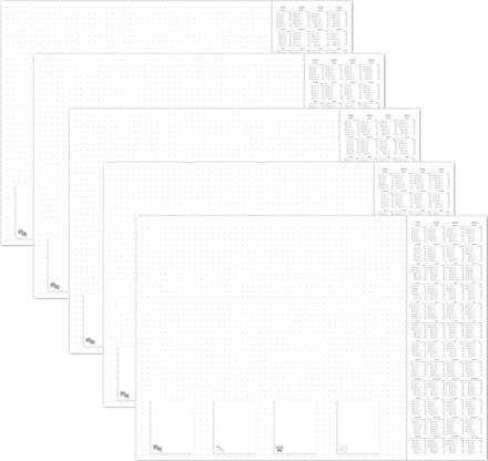Bureaulegger 600 x 420 mm 5 stuks - Met 4-jaarkalender - Gestippeld