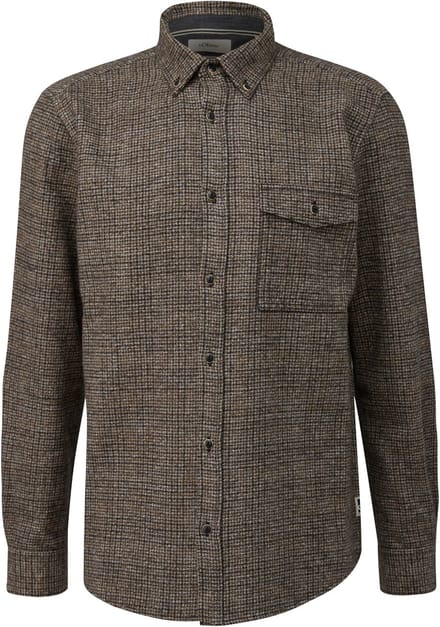 s.Oliver - male - Regular fit: flanellen overhemd met button-down kraag