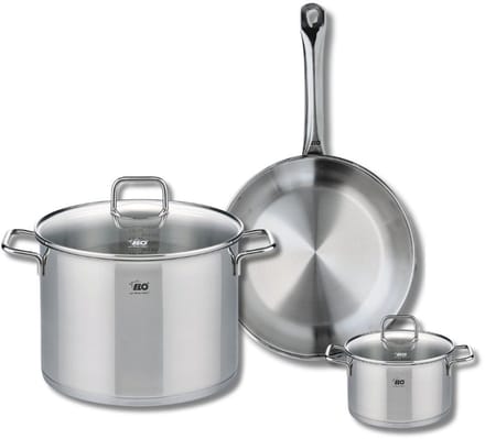 Set van 1 Koekenpan 28 cm en 2 kookpotten 14 en 26 cm Elo Profi Citrin
