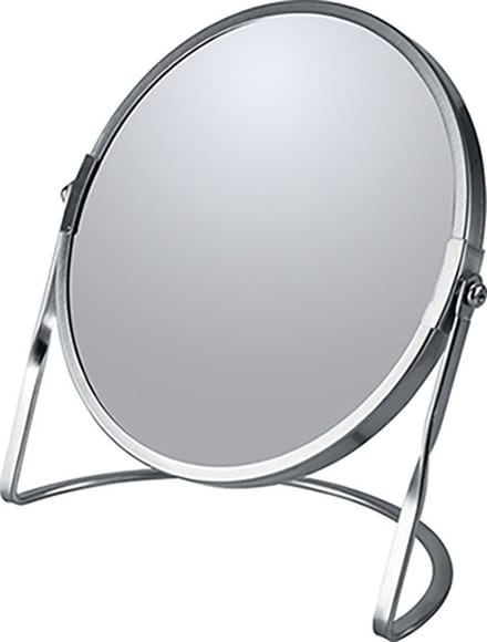 Make-up spiegel Cannes - 5x zoom - metaal - 18 x 20 cm - zilver - dubbelzijdig