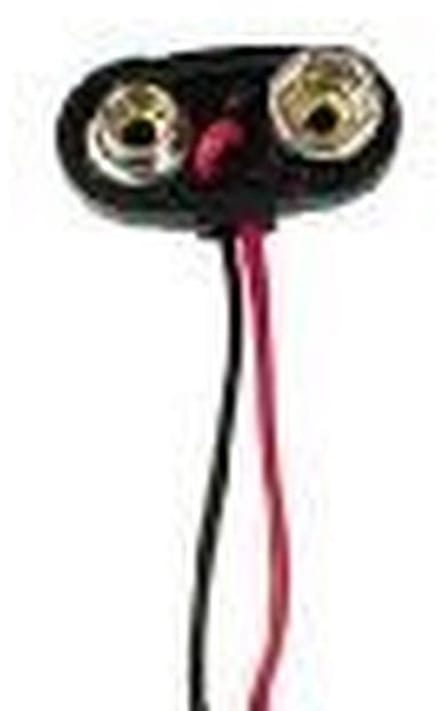 Batterijhouder - 9V Connector - Apparaten Aansluiten - Type T - Voor 1 Batterij - Zwart