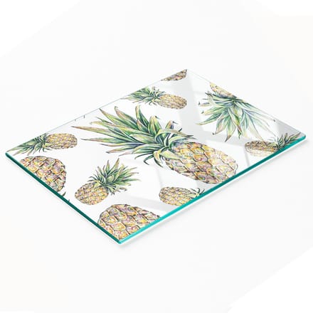 Multifunctioneel decoratief keukenbord van gehard glas in de vorm van een ananas, 80x52 cm