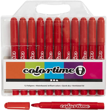 Colortime stiften, lijndikte 5 mm, rood, 12 stuk/ 1 doos