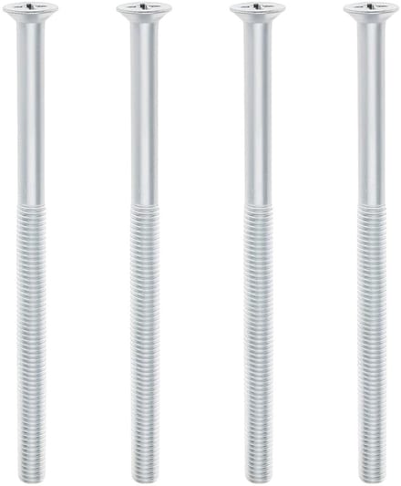 4X M5x80mm Kruiskop Lange Schroeven van Gegalvaniseerd Ijzer voor UPVC en Composiet Deuren - Wit, Duurzaam en Sterk