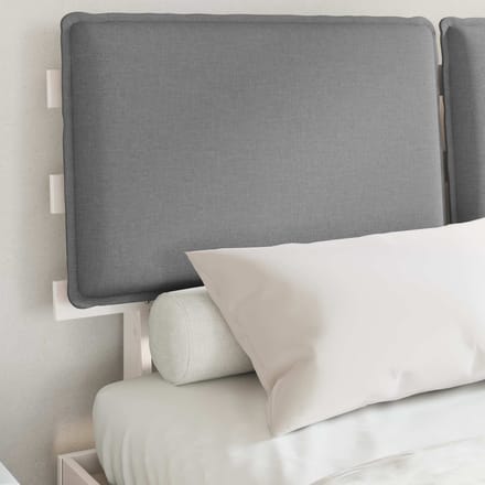 vidaXL - Bedframe - met - Gevoerde - Hoofdbord - Lichtgrijs - 150 - x - 200 - cm
