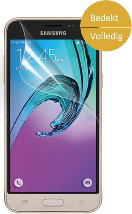 Screenprotector geschikt voor Samsung Galaxy J3 (2016) - Glas PET Folie Screenprotector Transparant 0.2mm 9H (Full Screen Protector)