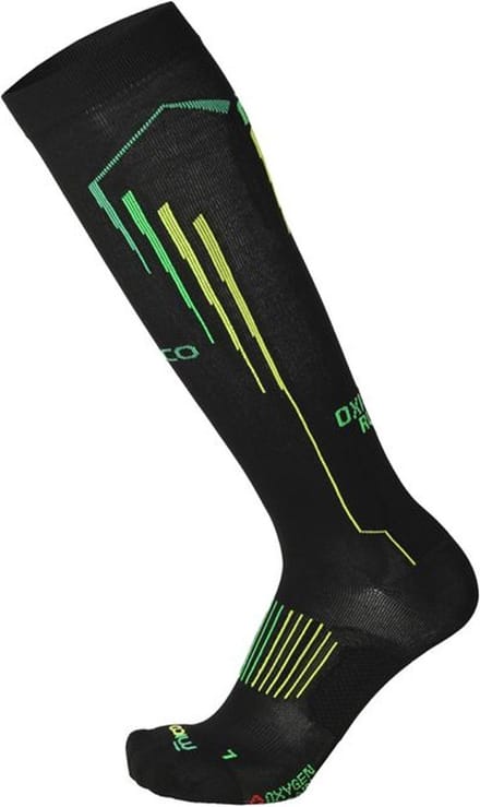 Mico OXI-JET compression long socks zwart/groen l