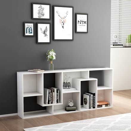 vidaXL - Boekenkast - 67x24x161 - cm - bewerkt - hout - wit