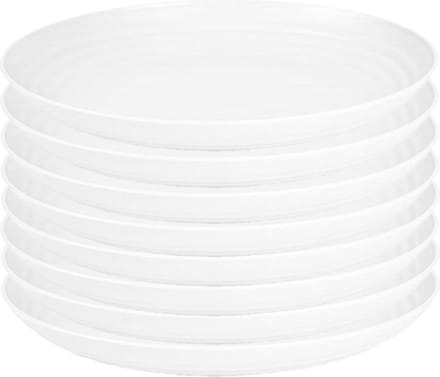 PlasticForte Rond bord/camping bord - 8x - D22 cm - ivoor wit - kunststof