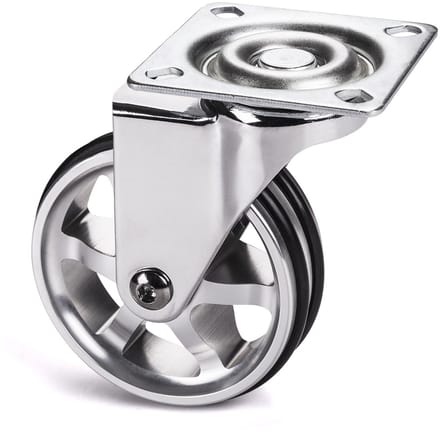 Meubelwiel Bobby Ø 75 mm aluminium wiel zonder rem