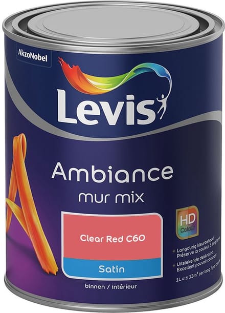 Levis - Ambiance Mur Satin Mix - Clear Red C60 - Mengverf - 1 L