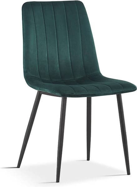 Stoel Nikkie Groen - Velours - Set van 2 - Zithoogte 45 cm - Zitdiepte 40 cm