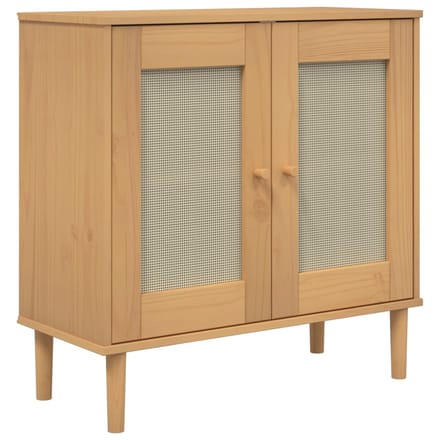 vidaXL - Dressoir - SENJA - 80x35x80 - cm - rattan - look - massief - grenenhout - bruin