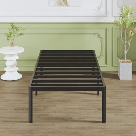 Dailygoods- Eenpersoonsbed 75x190 cm - Hoogte 46 - Metalen Bedframe