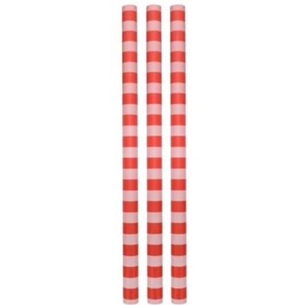 Ole cadeaupapier stripes - poppy red/litchi