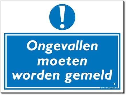 Ongevallen melden bord - Aluminium - 30 x 40 cm