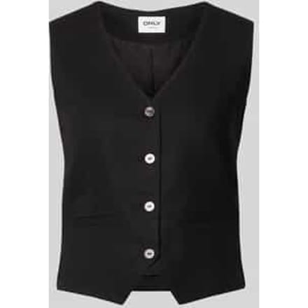 regular fit linnen gilet met bindceintuur model 'GOA'