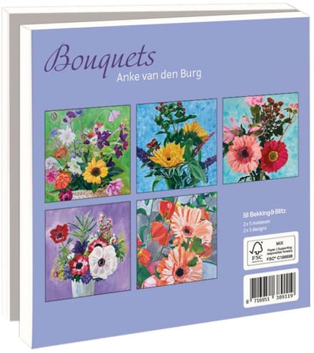 Kaartenmapje Bouquets, Anke van den Burg 10 Stuks