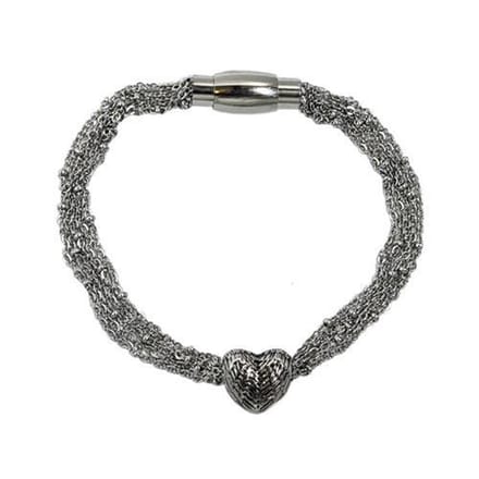 As armband Silver heart -19cm
