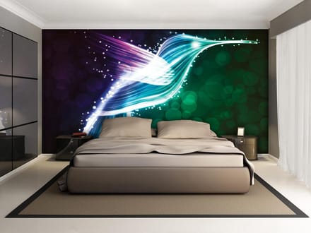 Bird Hummingbird Neon Colours Photo Wallcovering