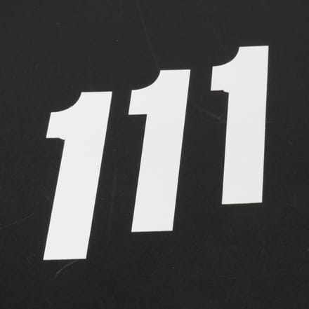 Set van 3 sticker racenummer een 1 wit Blackbird 100x50 voor motor