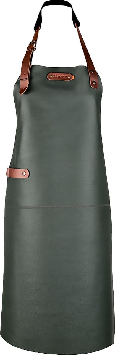 Xapron Dallas Leren schort Donker Groen