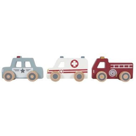 Little Dutch Hulpverleningsauto's 3-pack Auto's op schaal Voertuigen Houten speelgoed