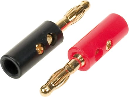 Single Banana plugs 1x red / 1 x black - 10mm²