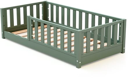 JURABABY - SONHO MINI Kinderbed Vloerbed van hout - 70x140 - Saliegroen