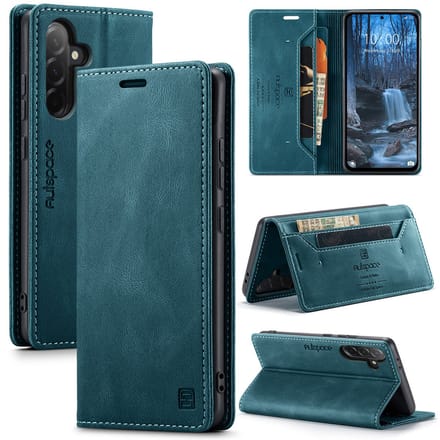 Luxe Flip Case met RFID Bescherming Kaarthouder en Magneetsluiting voor Samsung Galaxy A37 5G _ Blauw