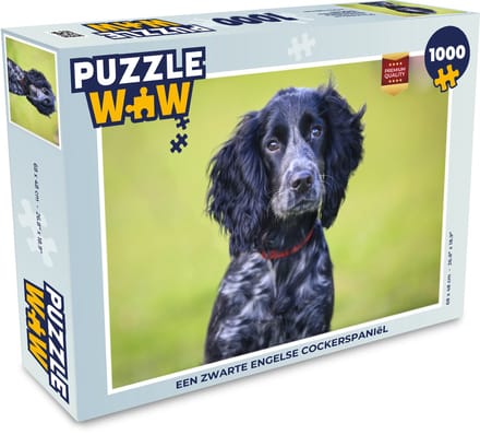 Puzzel Een zwarte Engelse cockerspaniël - Legpuzzel - Puzzel 1000 stukjes volwassenen
