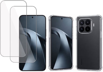 TechNow Hoesje + 2x Screenprotector geschikt voor Xiaomi 17T Hoesje Screenprotector - Tempered Glass - Extreme Shock Case Transparant